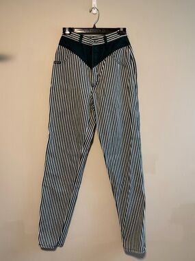 Vintage Western Blaze Heartless Striped Cotton Denim Jeans NWOT